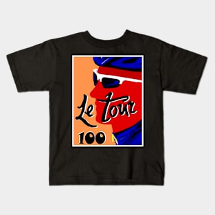 Le Tour Vintage 100 Competition Bicycle Racing Print Kids T-Shirt